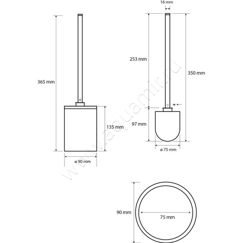 Ершик Bemeta Dark 104913090 размеры