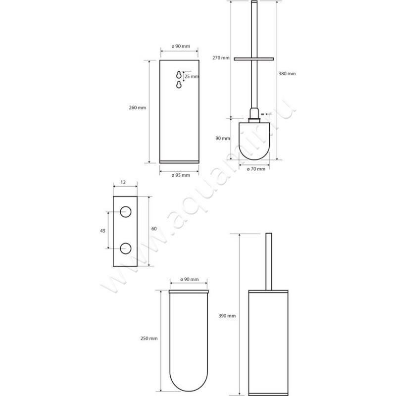 Ершик Bemeta Dark 102313060 размеры