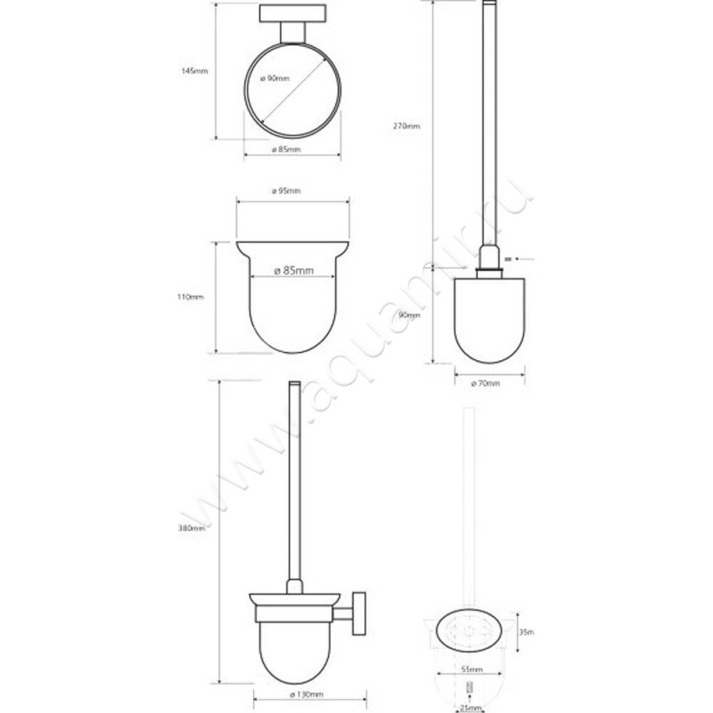 Ершик Bemeta Oval 118413011 размеры