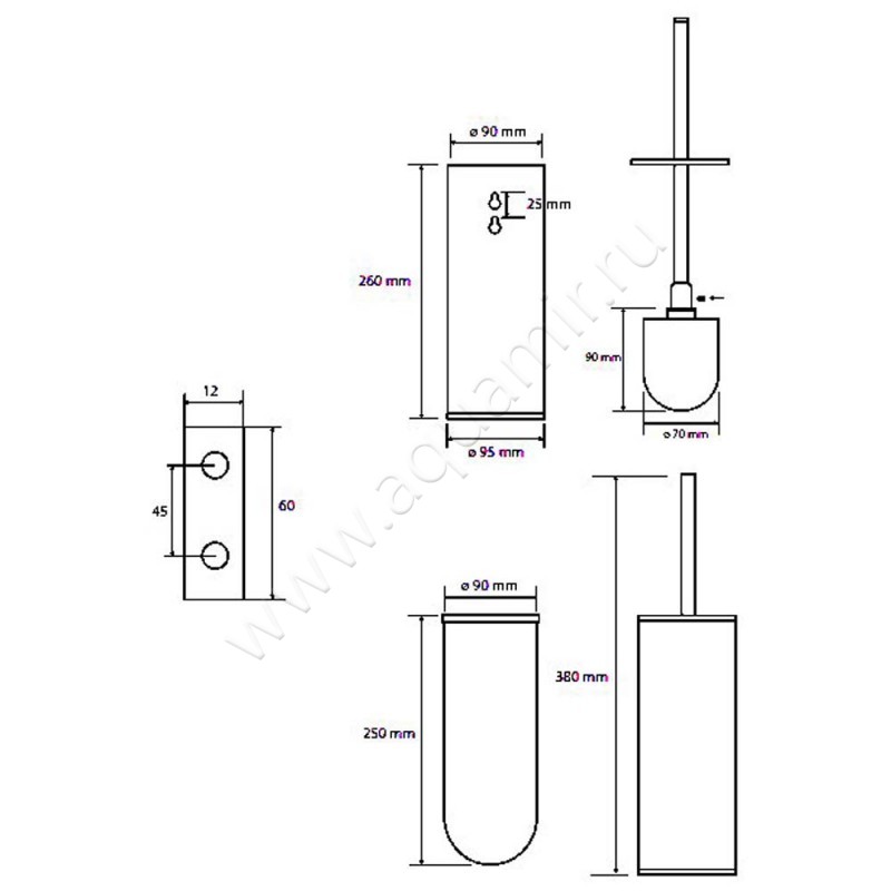 Ершик Bemeta Graphit 156313067 размеры