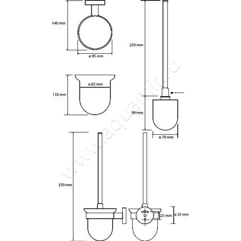 Ершик Bemeta Amber 155113017 размеры