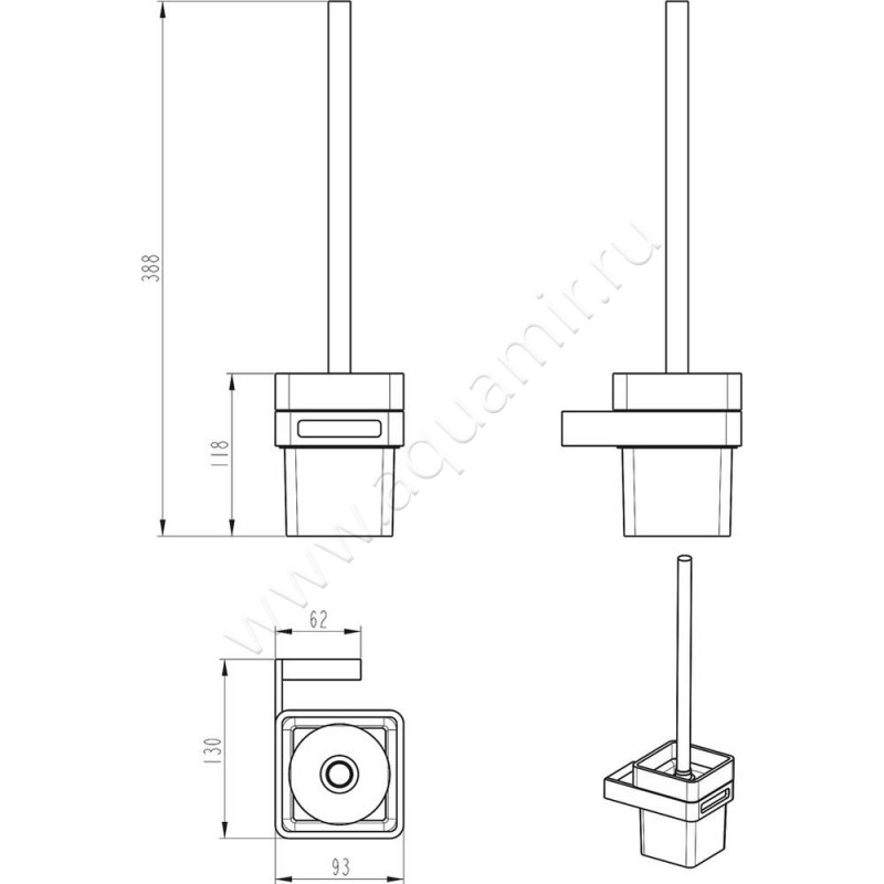 Ершик Boheme Q 10954-G-B размеры