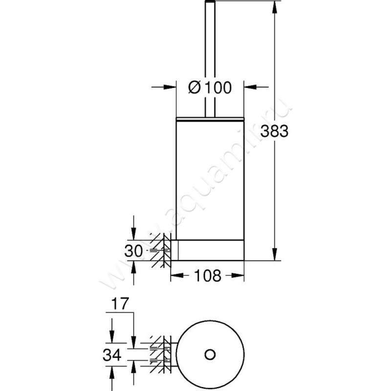 Ершик Grohe Selection 41076DL0 размеры