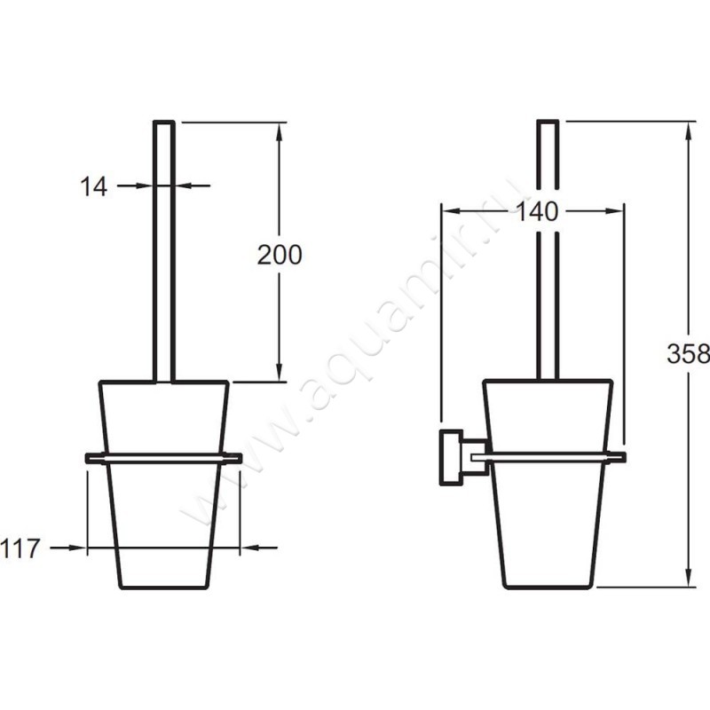 Ершик Jacob Delafon Eo E77871-CP размеры