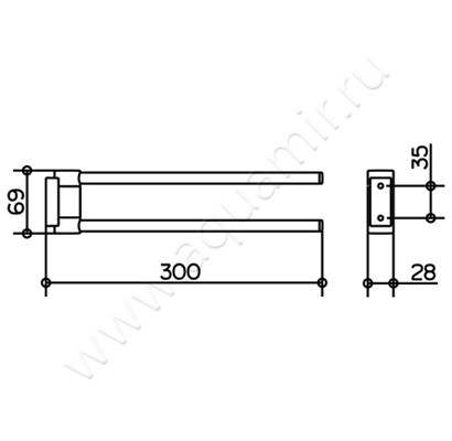 Полотенцедержатель Keuco Plan 14919010000 размеры