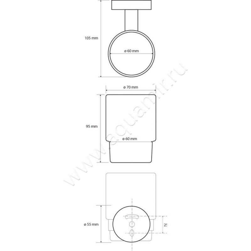 Стакан Bemeta White 104110014 размеры