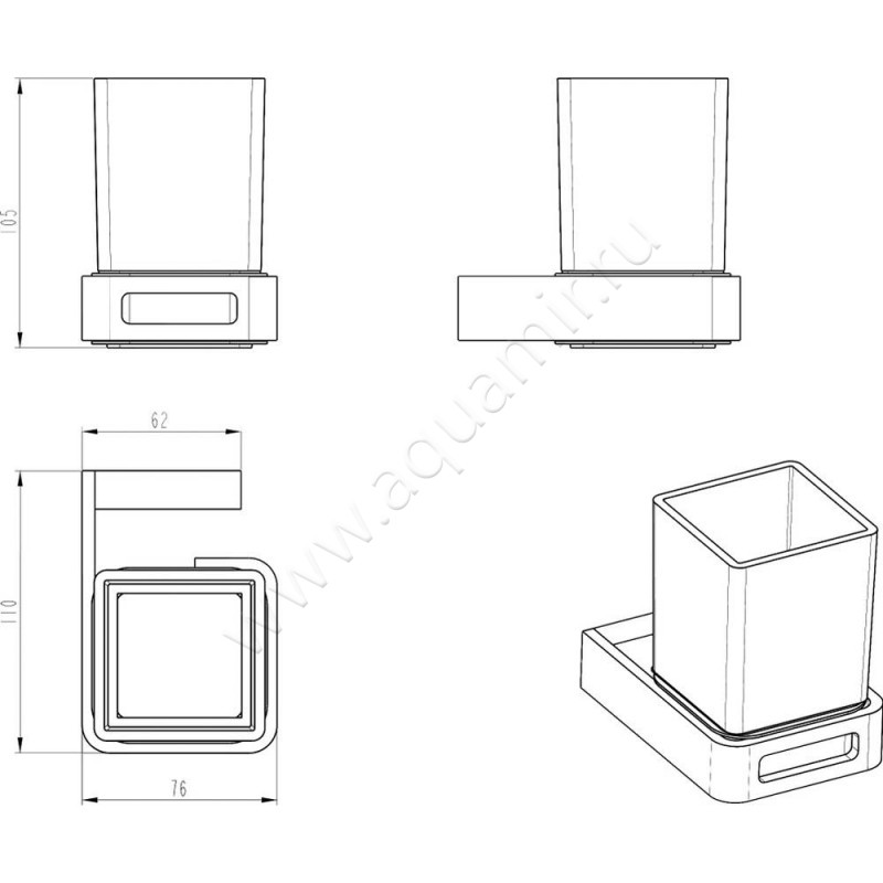 Стакан Boheme Q 10944-G размеры