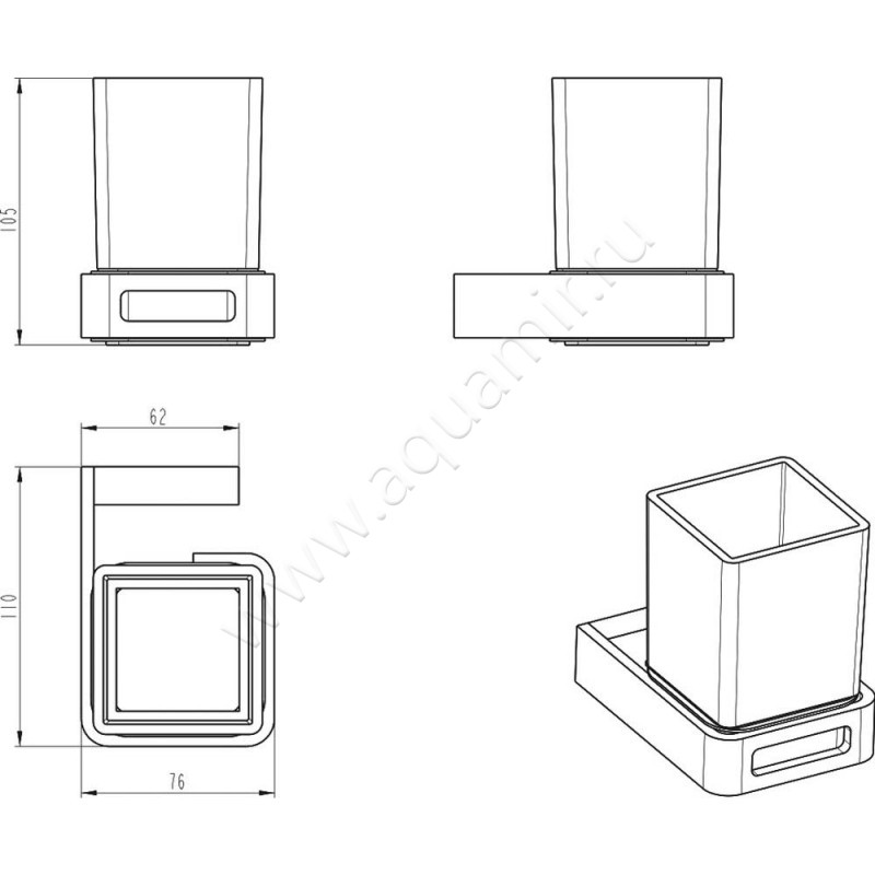 Стакан Boheme Q 10944-SGM размеры