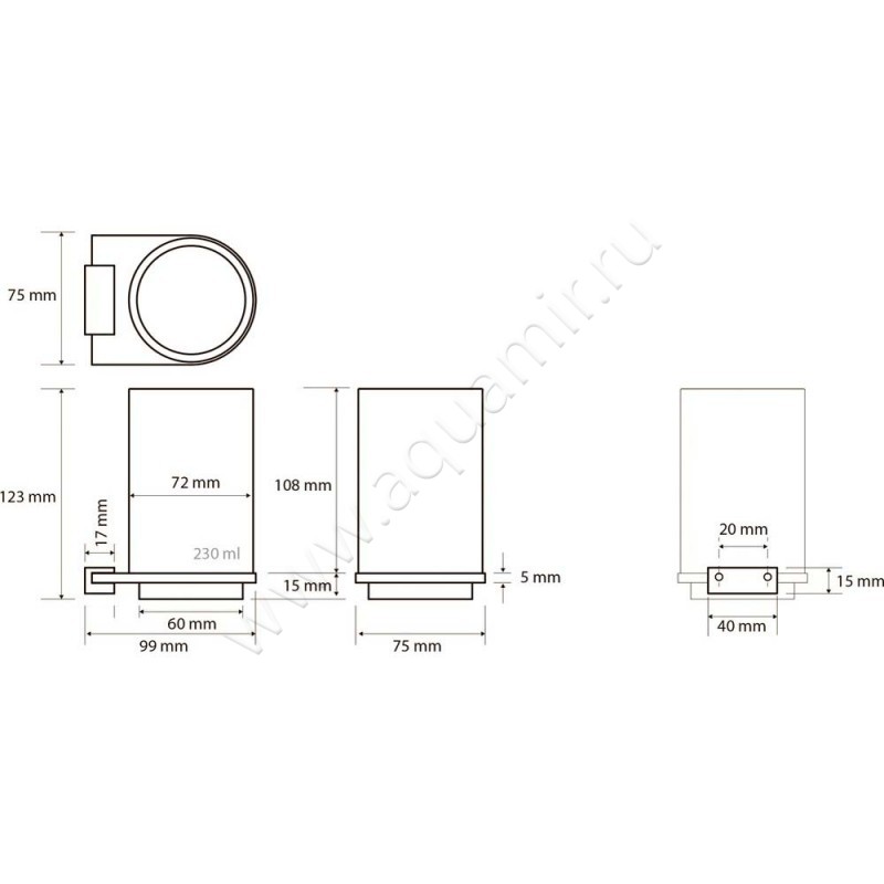 Стакан Bemeta Galla 108110010 размеры