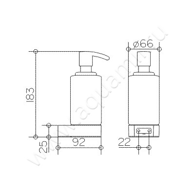 Дозатор Keuco Plan 14957019000 размеры
