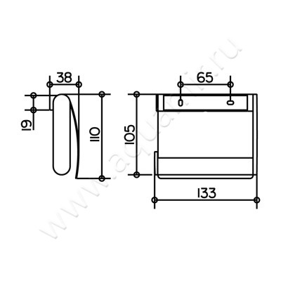 Бумагодержатель Keuco Plan 14960010000 размеры