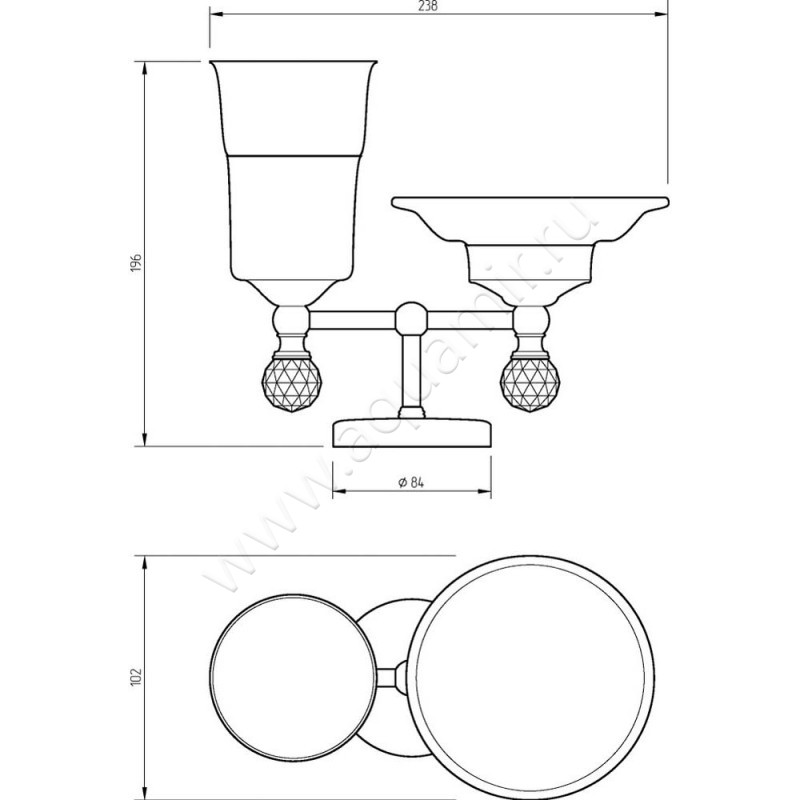 Стакан Migliore Amerida 16572 размеры