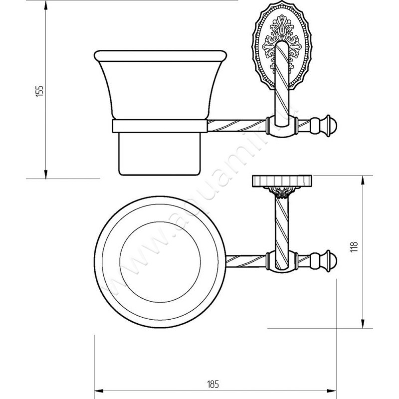 Стакан Migliore Edera 16928 размеры