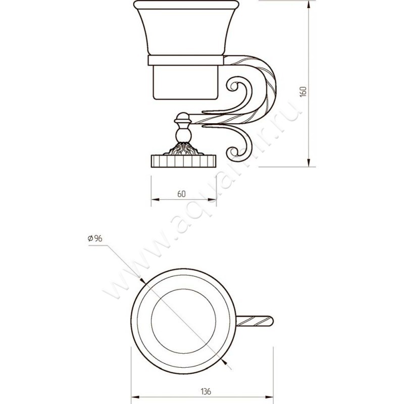 Стакан Migliore Edera 16929 размеры