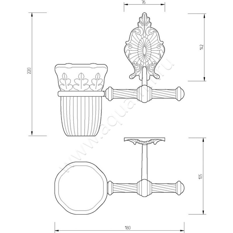 Стакан Migliore Elisabetta 17018 размеры