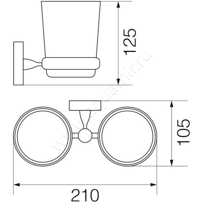 Стакан Veragio Stanford VR.STD-7742.BR размеры