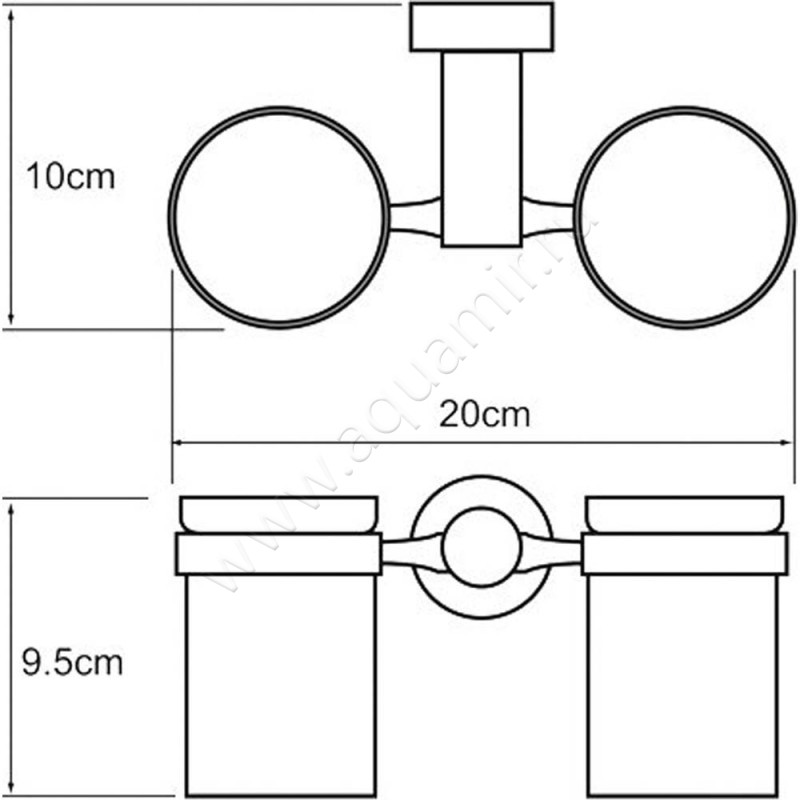 Стакан Wasserkraft Donau K-9428D размеры