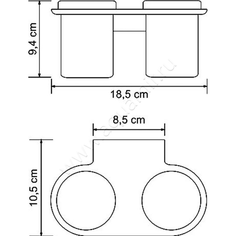 Стакан Wasserkraft Kammel K-8328D размеры