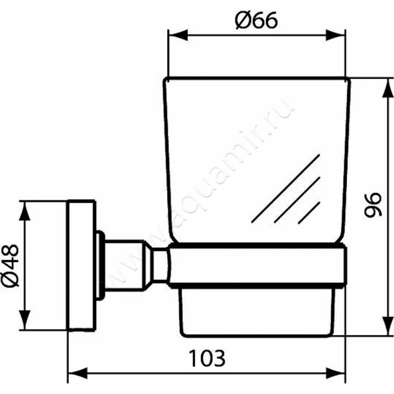 Стакан Ideal Standard IOM A9120XG размеры