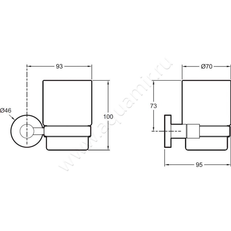 Стакан Jacob Delafon Eo E77825-CP размеры