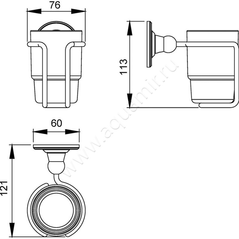 Стакан Timo Nelson 15003100 размеры