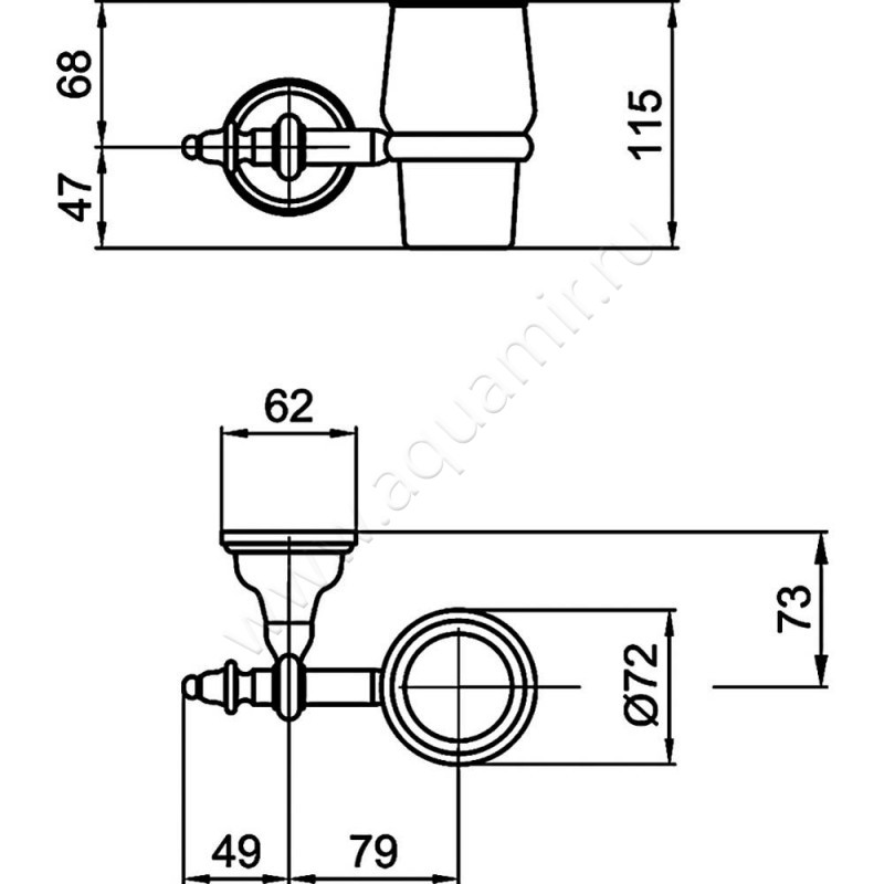 Стакан Webert Armony AM500301015 размеры
