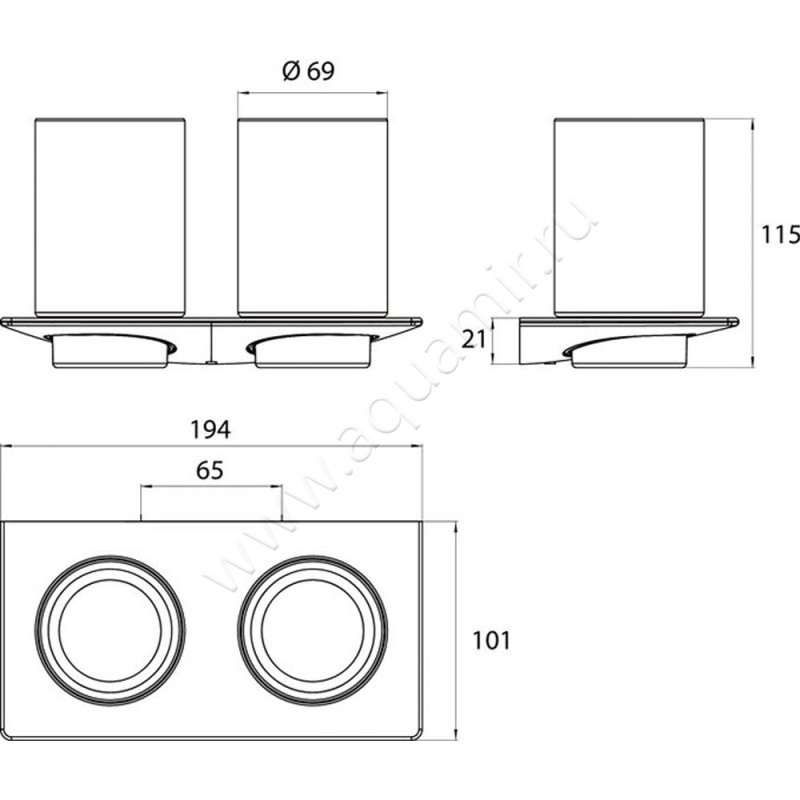 Стакан Emco Art 1625 001 00 размеры
