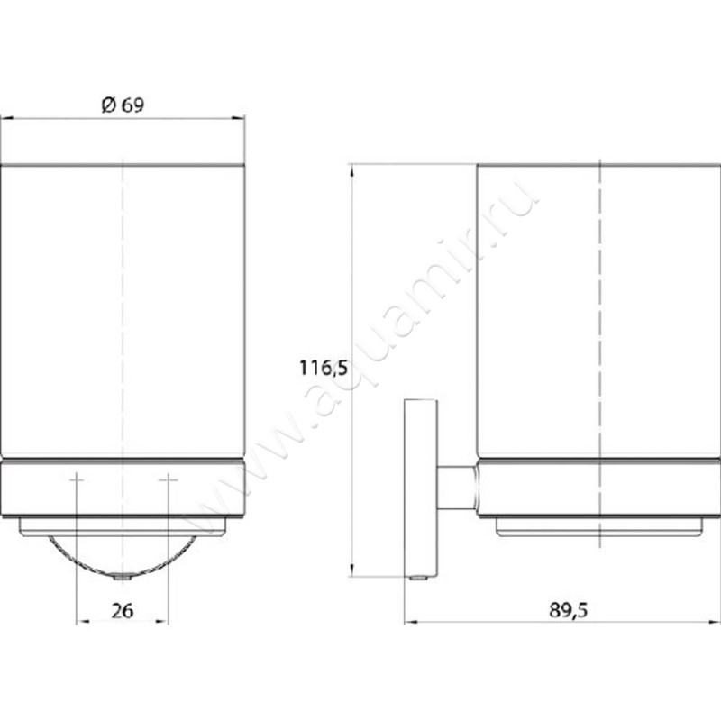 Стакан Emco Round 4320 133 00 размеры