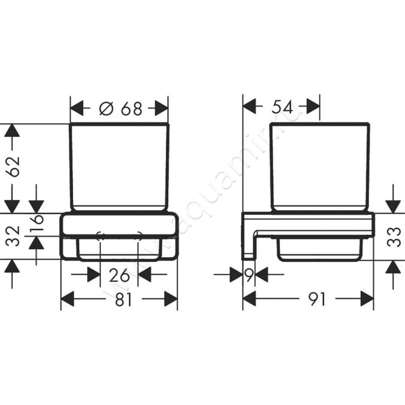 Стакан Hansgrohe AddStoris 41749000 размеры