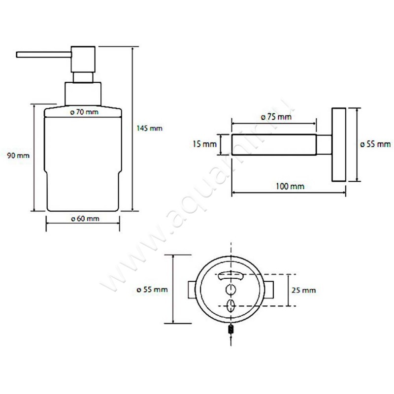 Дозатор Bemeta Amber 155109102 размеры