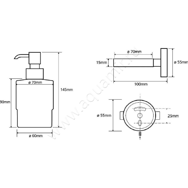 Дозатор Bemeta Omega 104109102 размеры