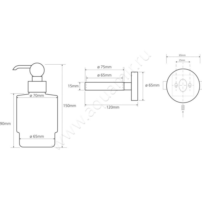 Дозатор Bemeta Retro 144109107 размеры