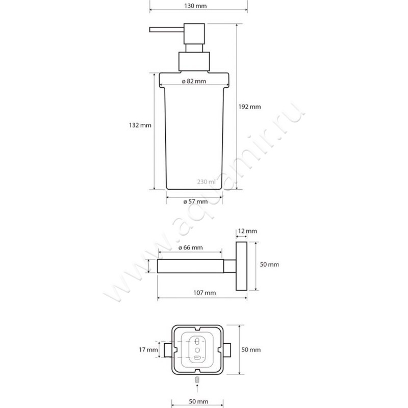 Дозатор Bemeta Tasi 154109042 размеры