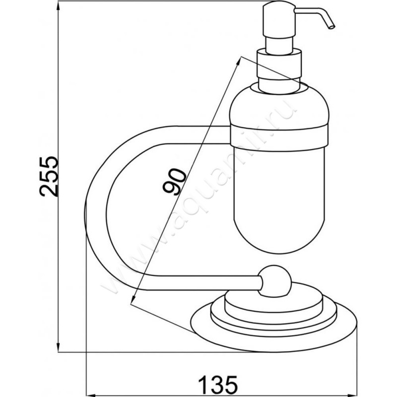 Дозатор Boheme Murano 10909-BR размеры