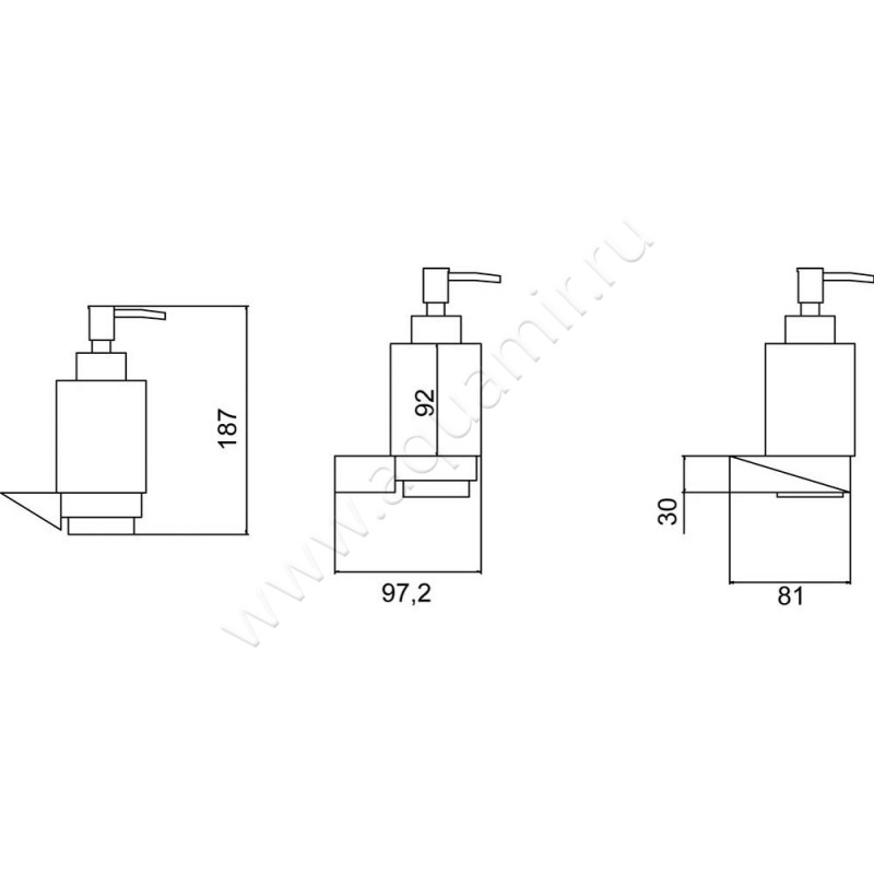 Дозатор Boheme New Venturo 10317-G размеры