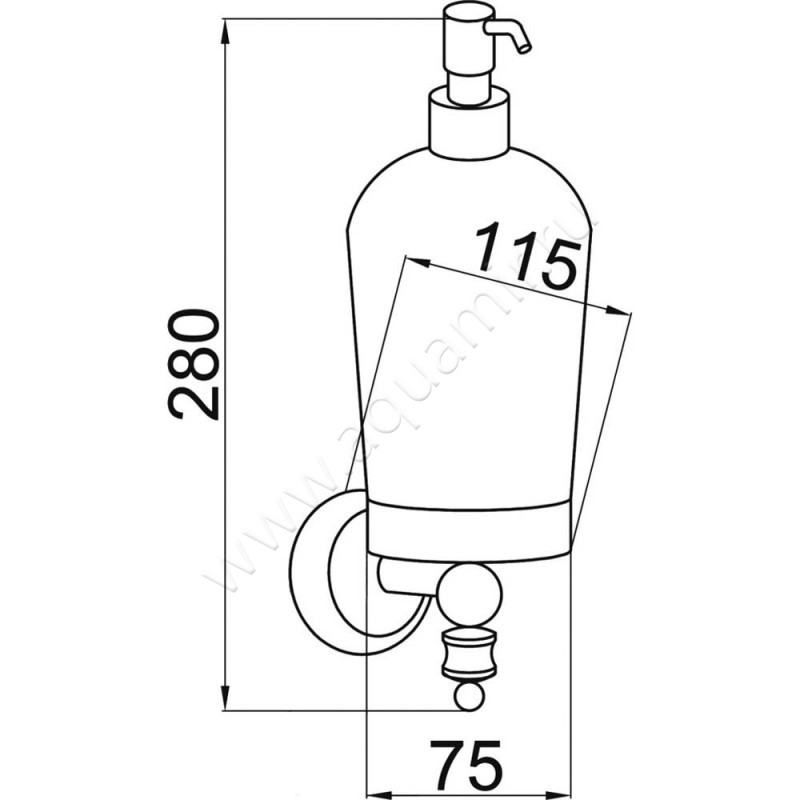 Дозатор Boheme Palazzo 10167 размеры