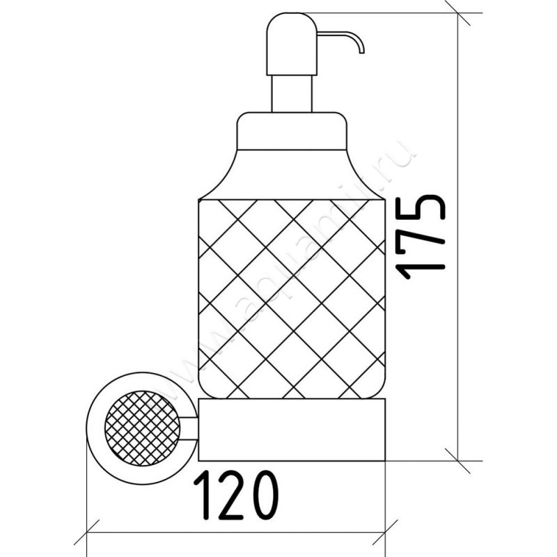 Дозатор Boheme Royal Cristal 10932-CR размеры