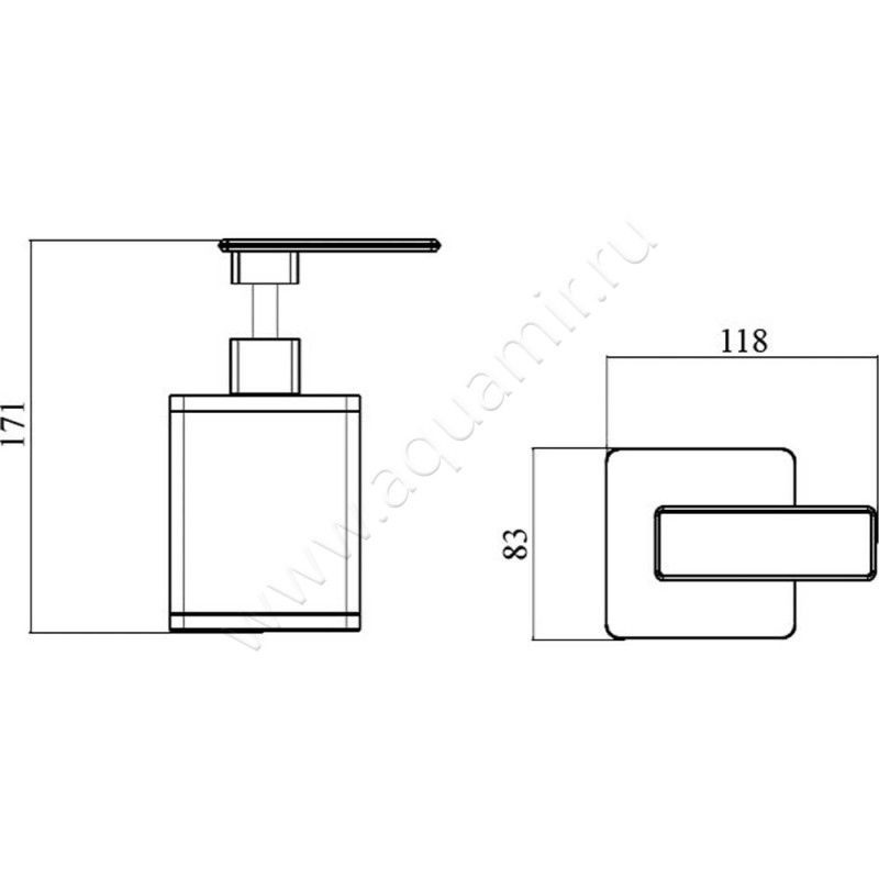 Дозатор Boheme 10969-В-CR размеры