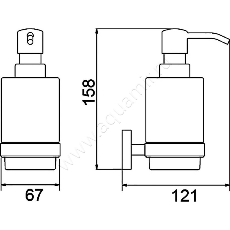 Дозатор Timo Selene 12039-03 размеры