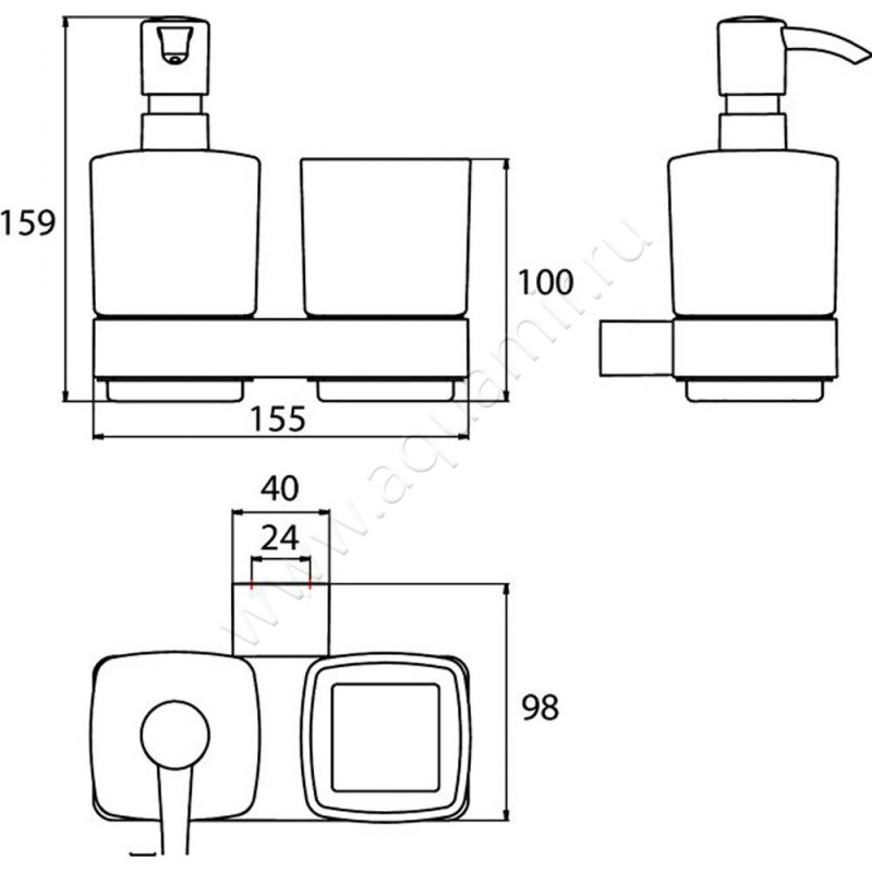 Дозатор Emco Loft 0531 001 00 размеры