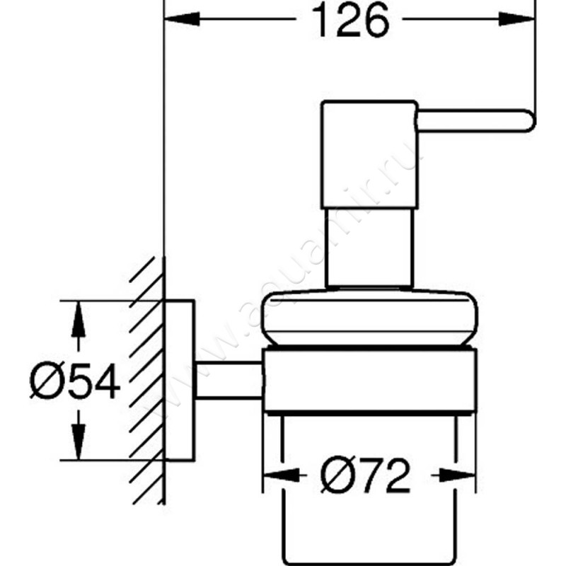 Дозатор Grohe Essentials 40448DC1GR размеры
