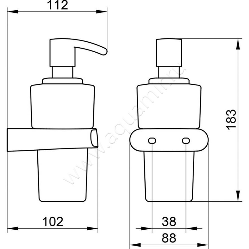 Дозатор Keuco Elegance new 11653019000 размеры
