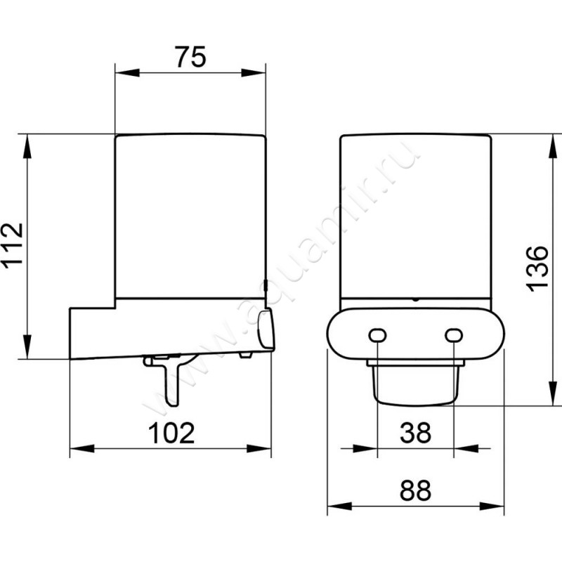 Дозатор Keuco Elegance new 11652010100 размеры