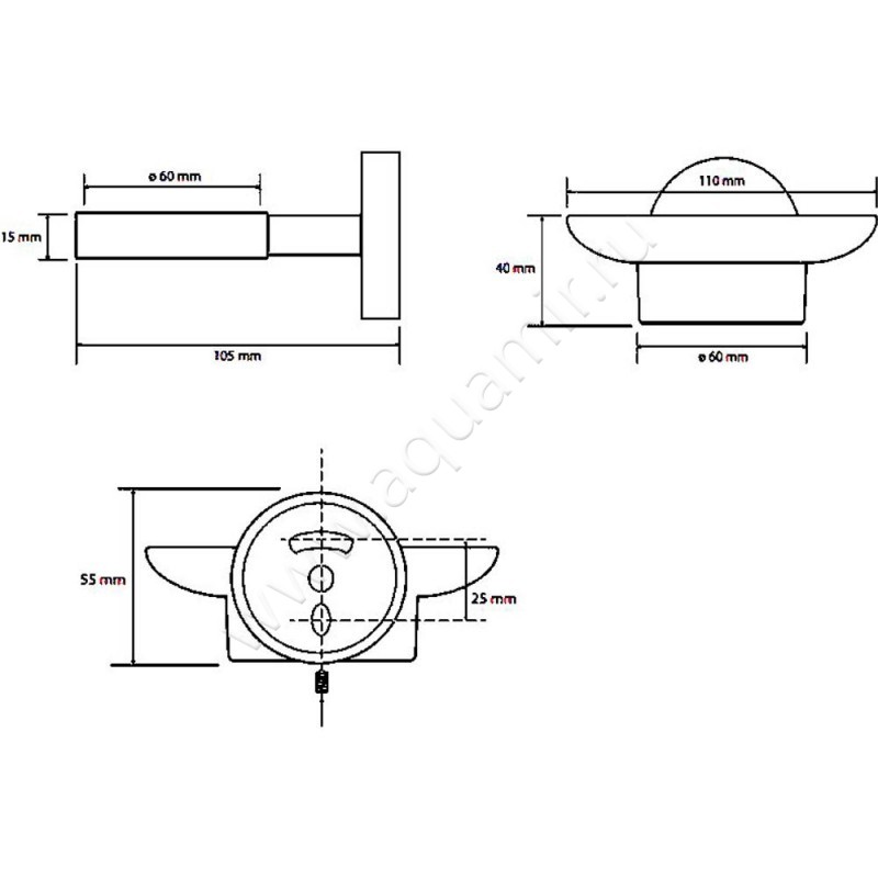 Мыльница Bemeta Graphit 156108042 размеры