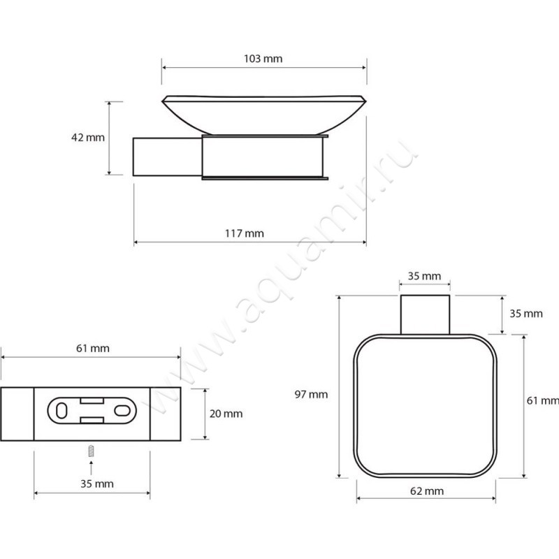 Мыльница Bemeta Nero 135008020 размеры