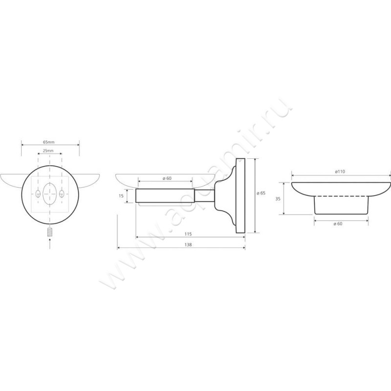 Мыльница Bemeta Retro 144108027 размеры