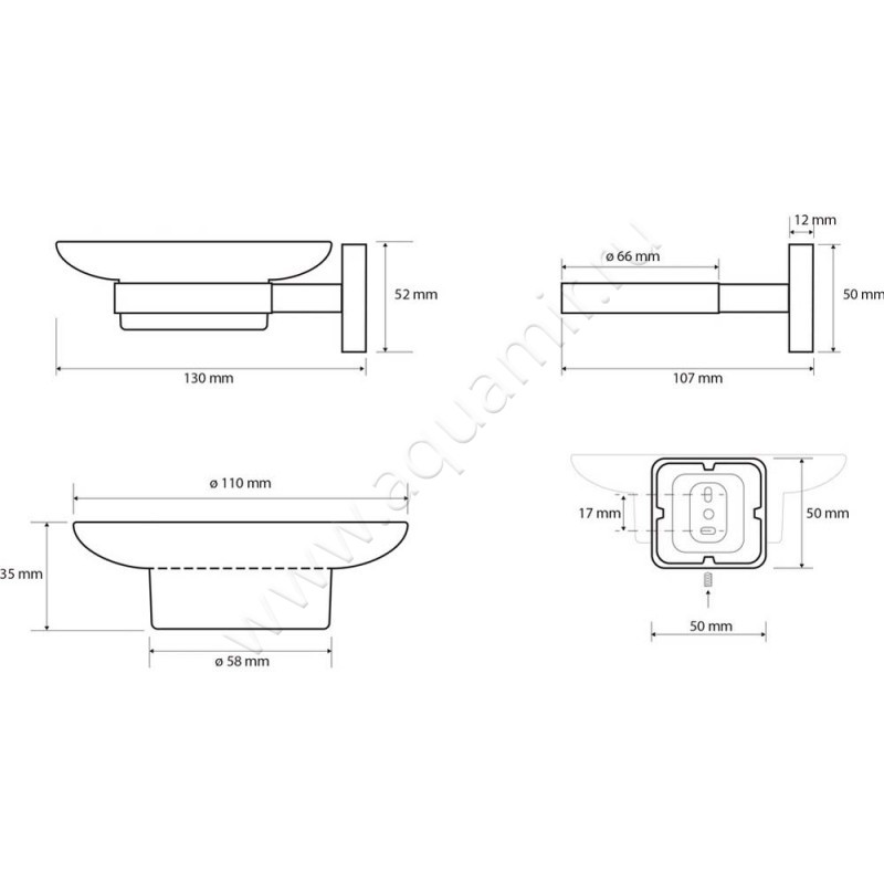 Мыльница Bemeta Tasi 154108022 размеры