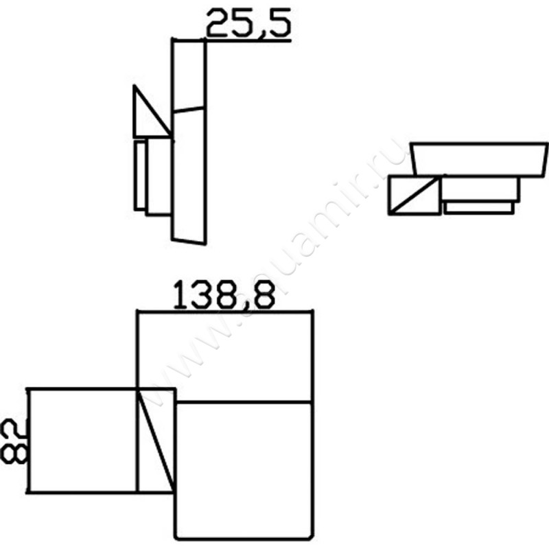 Мыльница Boheme New Venturo 10313-CR размеры