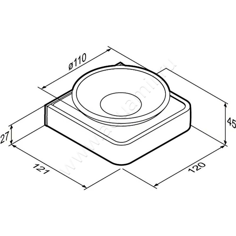 Мыльница Damixa Jupiter DA7734200 размеры