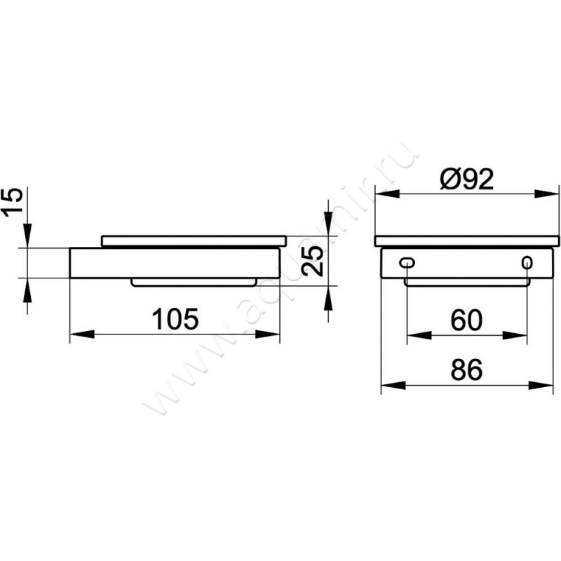 Мыльница Keuco Edition 90 19155 019000 размеры